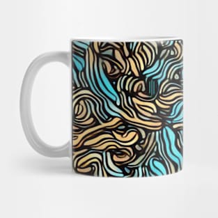 Abstract Blue and Yellow Fur Mug